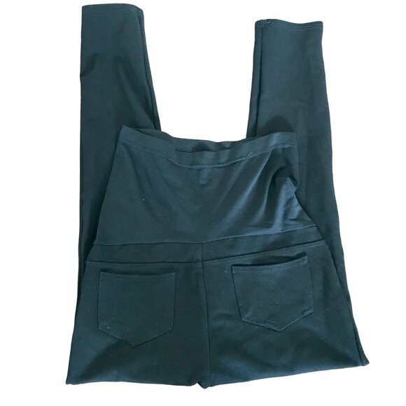 Lark + Grey Maternity Stretch Panel Pregnancy Pull-on Black Jegging Leggings. M - Picture 2 of 6